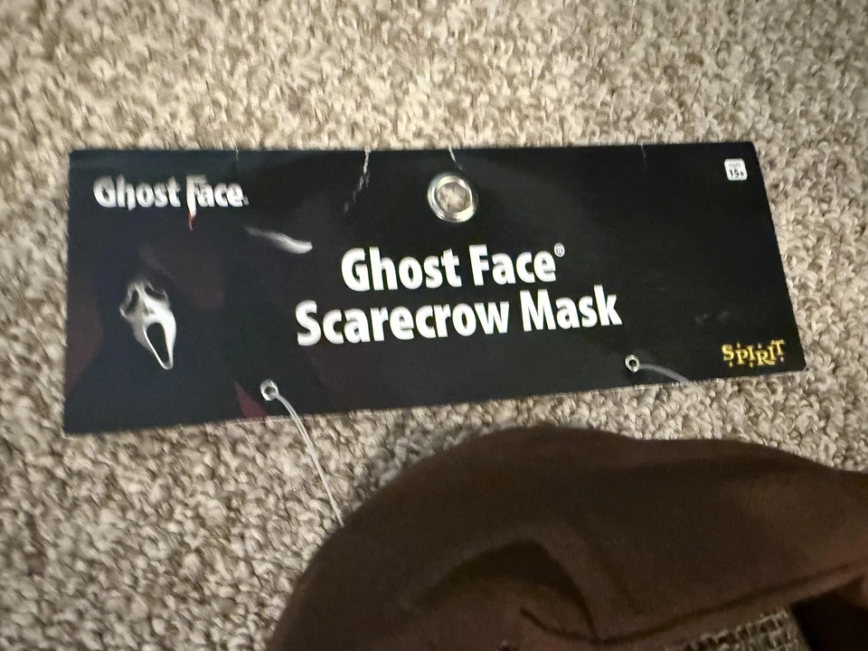 Ghost Face Scarecrow Mask Adult Brown Burlap Hood Spirit Halloween Scream Horror - Image 3 of 4