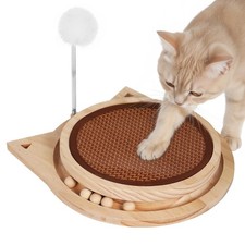 Natural Sisal Cat Scratcher Ball Round Kitten Scratching Pad Track Spring
