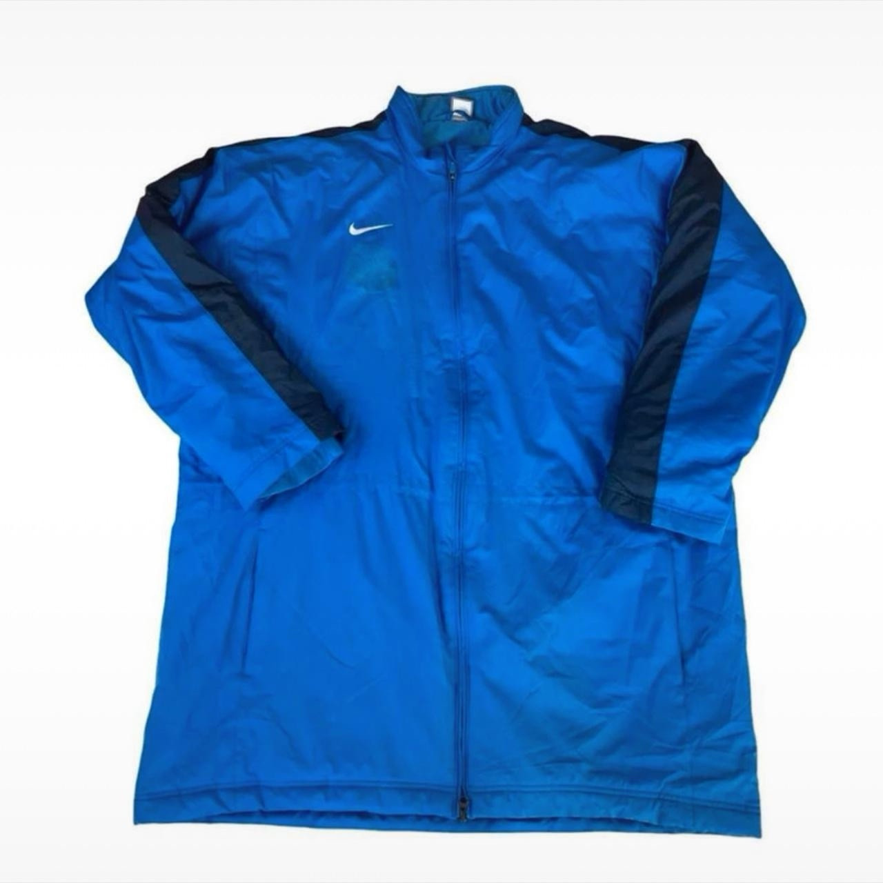 SACAI X NIKE Giacca Nike vintage anni 90 blu grande logo swoosh parka invernale stile allenatore uomo