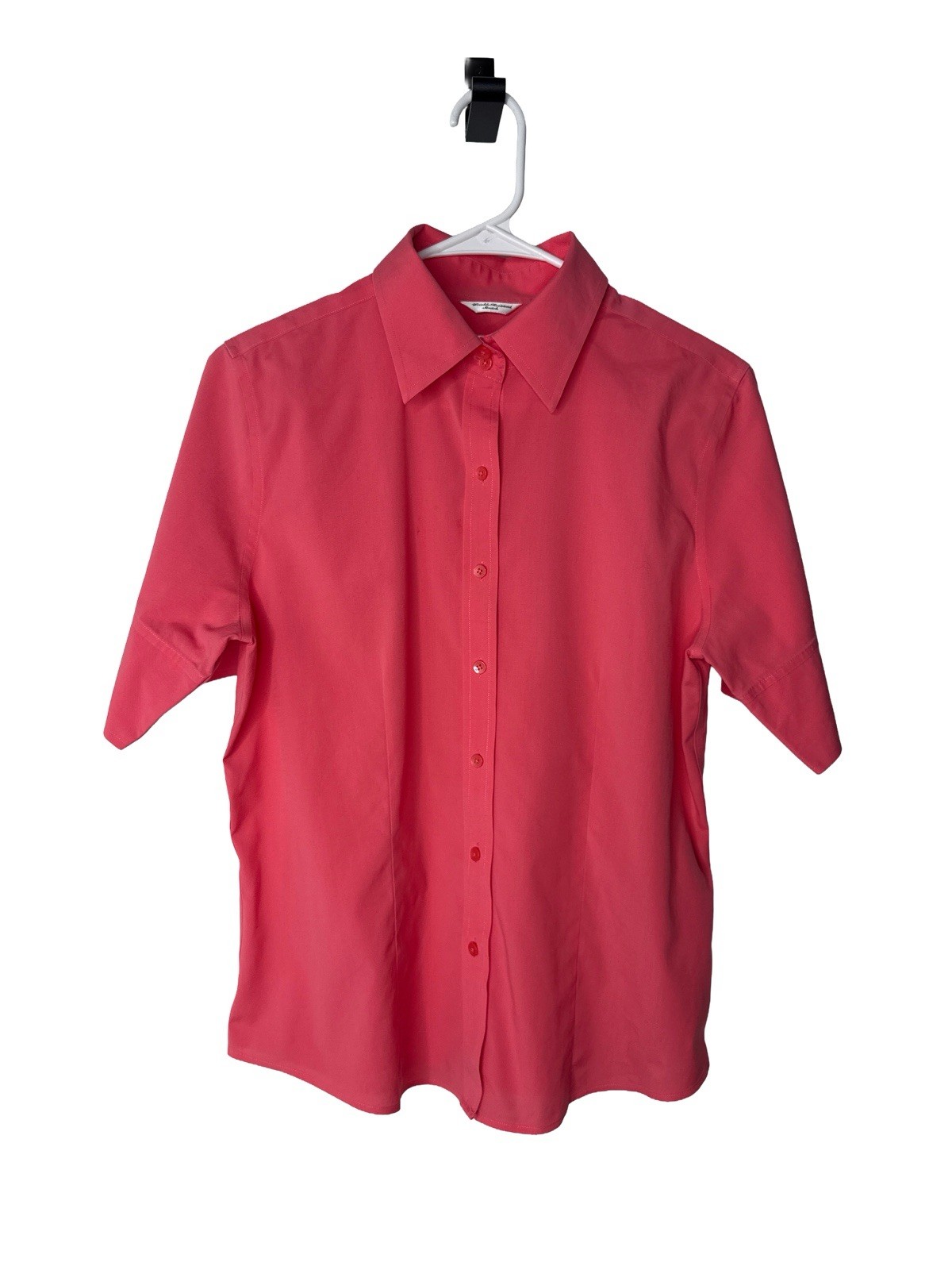 Talbots Women's Wrinkle Resistant Pink Collar Button Short Sleeve Cotton  Top 10