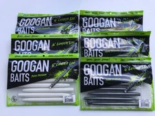 LOT of (6) Googan Baits GLL-6 Lunker Log 6", See description for colors