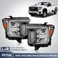 Led Headlight For 2020-2023 Gmc Sierra 2500hd W/ Halogen Signal Left+right Pair