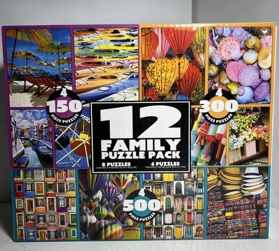 Cardinal 12 Family Puzzle Pack 150/300/500 Pieces - Complete