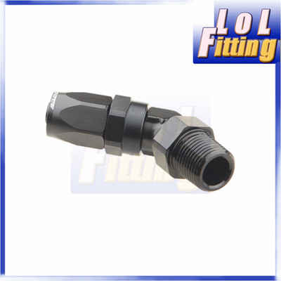 US STOCK -10AN AN10 To 1/2'' NPT 45 Degree Swivel Hose End Fitting Adapter Black