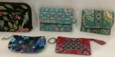 Vera Bradley Lot of 5 ID Holders Coin Purses Tri Fold  Zip Around Wallets
