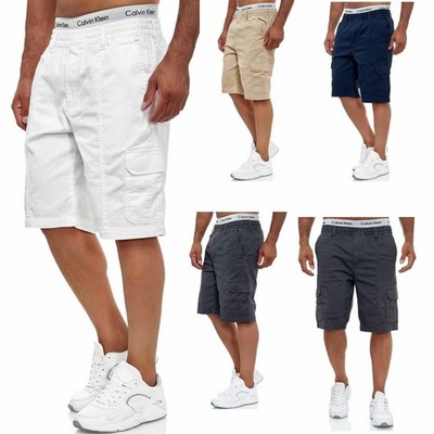 NEU Herren Shorts  Bermuda Cargo Pants  Sommer Capri Kurze Hose 100% Baumwolle
