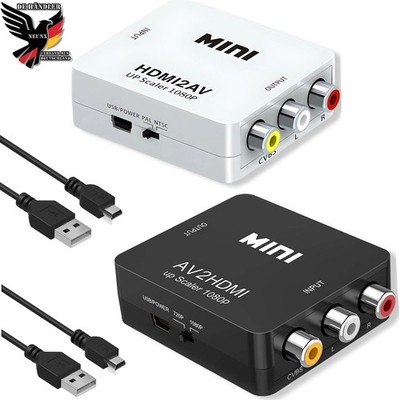 AV zu HDMI Adapter Konverter Full HD 1080P Video Audio TV 3 RCA HDMI