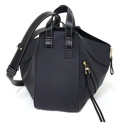 Loewe Hammock Bag Small Calf 3WAY Handbag Shoulder Bag Anagram Navy Used A Rank