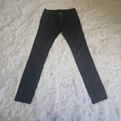 Evisu Womens Black Denim Jeans High-Waist Skinny Fit Size 27