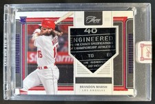 2022 Three and Two Brandon Marsh Rookie Laundry Tag Patch Strikes RC #/2