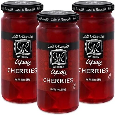 Sable & Rosenfeld Tipsy Whiskey Cherries 10oz Pack 3 Cocktail Garnish NEW