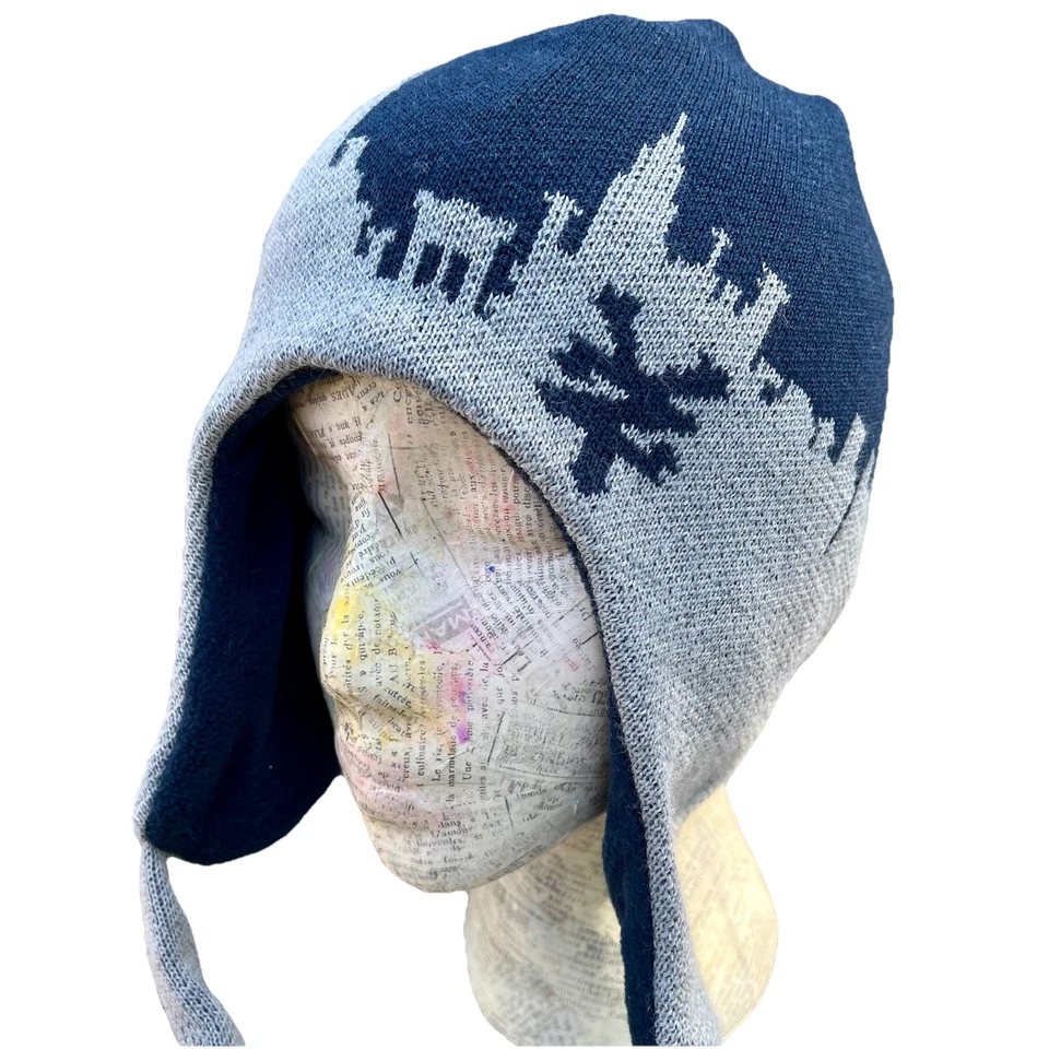 Zoo York 2005 продажи образец Beanie 1/1 NYC Skyline Y2K Ecko шерсти наушник шляпа редкая - Изображение 3 из 4
