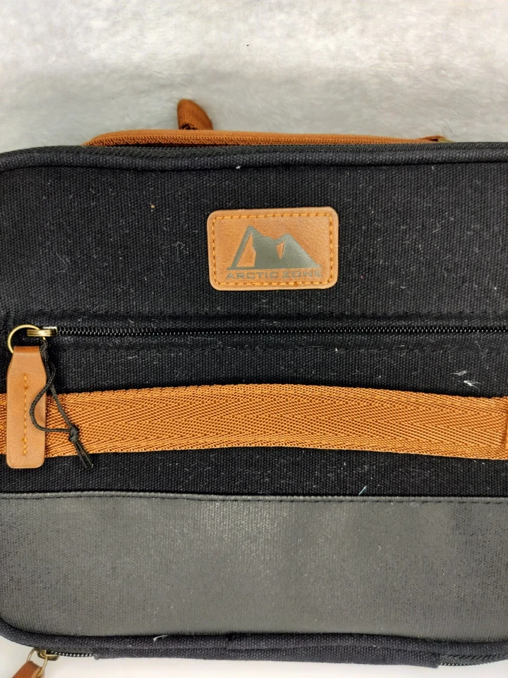 Fiambrera horizontal expandible de lona con correa para el hombro extraíble - negra Foto 3 de 4