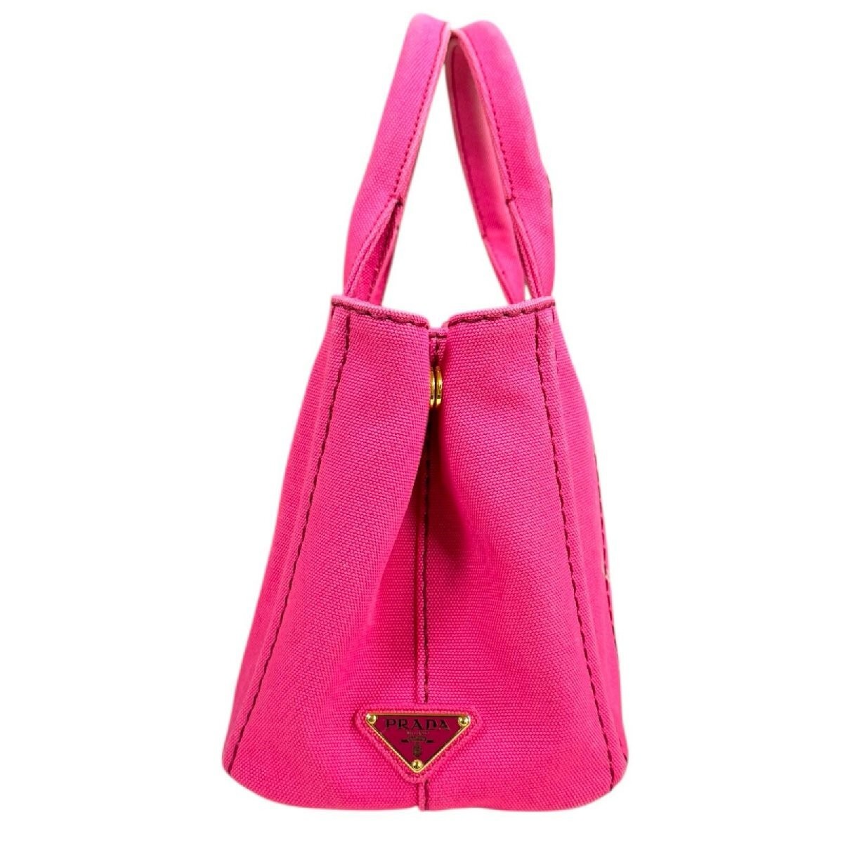 Prada Canapa Tote SS Shoulder Bag Canvas 1BG439 Pink Ladies PRADA Used from japa thumbnail 4