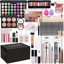 Makeup Set for Women Full Kit Includes, Eyeshadow、 Liquidfoundation,Loose Powder