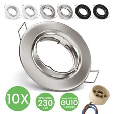 10X 68mm LED Einbaustrahler Rahmen GU10 230V Einbauspot Einbaurahmen Spot MR16