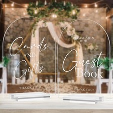 Clear Acrylic Wedding Signs Arch 5x7 Inch 2 Set