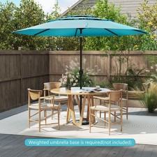 10' 3-tier Vented Patio Umbrella Large Market Table Umbrella Outdoor Sun Shade