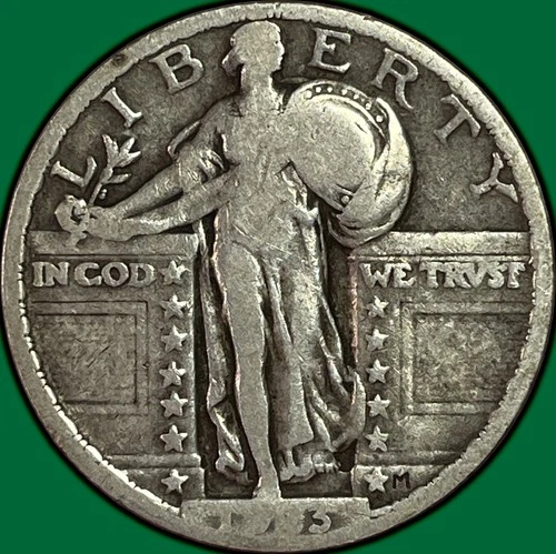 1923 Standing Liberty Quarter Fine F Coin #37771