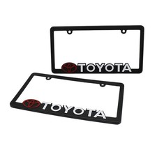 2pcs-toyota-black License Plate Frameplastic Practical