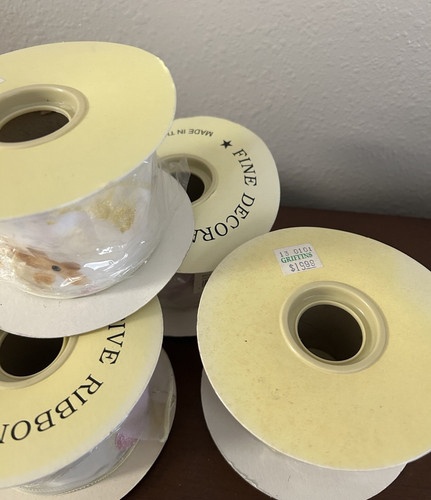 Lot Of 5 Fine Decorative Ribbon Pastel Color Wired New READ MORE - Picture 8 of 8