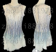 New Ice Figure Skating Dress Figure Skating Dress For Competition blue dyeing