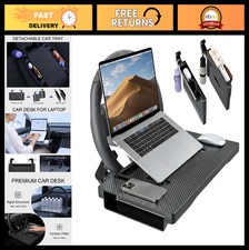 Adjustable 2-in-1 Car Steering Wheel Tray for Laptop Eating, Carbon Fiber Fini