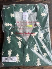 Hanna Anderson Adult Unisex Top Bottom XL Christmas Tree Flannel Pajama Set New