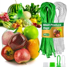 50PCS 20Inch Mesh Produce Bags Onion Vegetable Storage Net Seafood Boil Bags