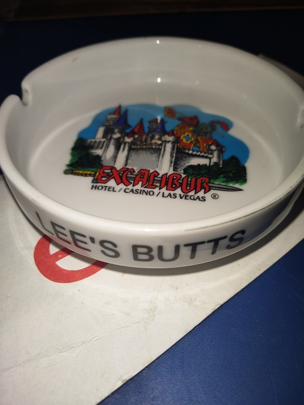 Ashtray Las Vegas Casino Vintage Excalibur "LEES BUTTS" Personalized 