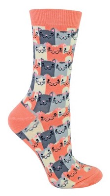 Miss Sparrow - Neuheit Katzensocken für Damen | Atmungsaktive Tiermuster Bambussocken