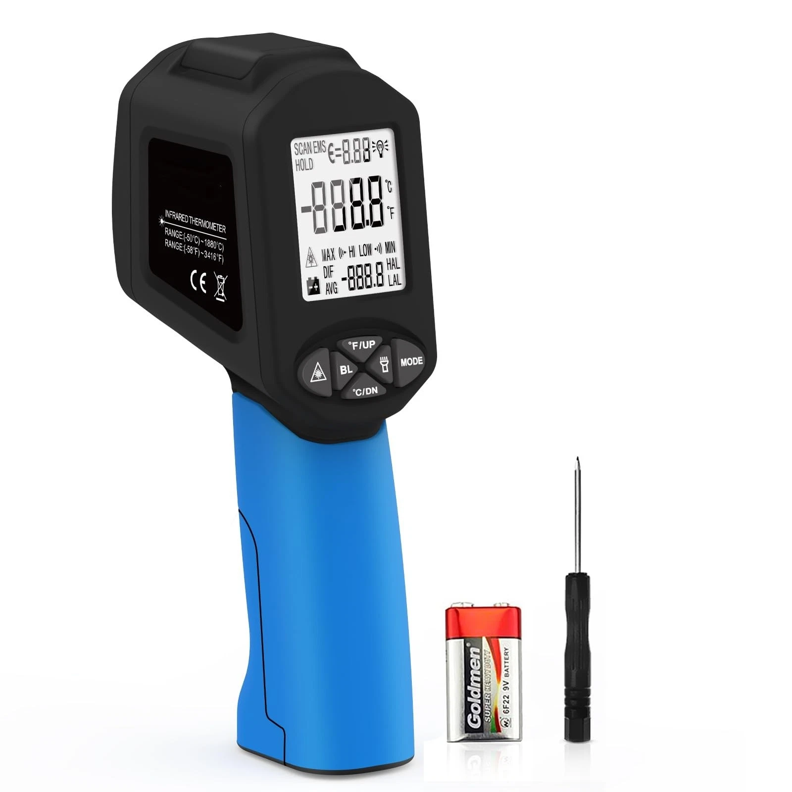 Infrared Thermometers, Laser Thermometer Gun, 50:1 Temperature Gun for...
Opens in a new window or t
