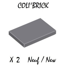 Lego 26603 - 2x Plaque Lisse / Tile 2x3 - Gris / Dark Bluish Gray Grey - NEUF