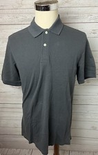 Cherokee Men  s Medium Cotton Gray Short Sleeve Button Polo Shirt