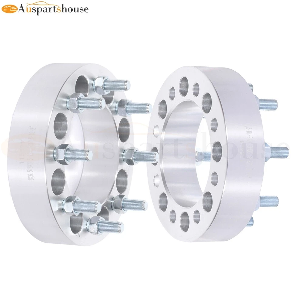 2x 2" 8x6.5 to 8x6.5 9/16" studs wheel spacers For 94-10 Dodge Ram Ford F250 - Image 4 of 4