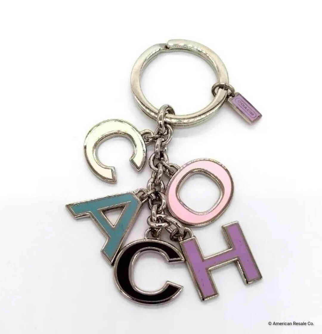 vintage◎Coach keyfob Charm キーホルダー　コーチ Rare COACH Pastel Colors Signature Multi Charm Keychain Key Ring