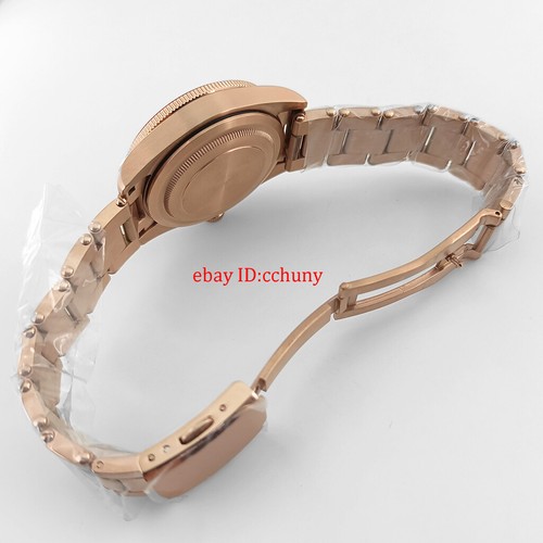 39mm Roségold Uhrengehäuse gewölbt Saphirglas Lünette passend für NH35 NH36 NH34 Uhrwerk - Bild 6 von 21
