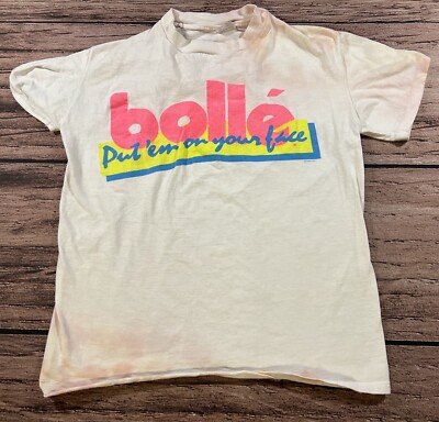 Vintage Bolle Put Em On Your Face Sunglasses Tee Shirt RARE! Size Medium USA