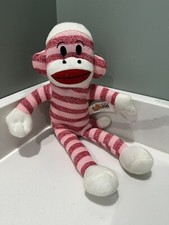 Vintage maxx the sock monkey plush with tags 16  tall Red And Pink Striped 2012