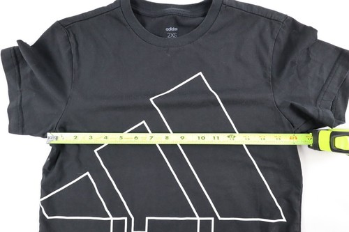 Adidas Boys Youth Size 2XS BIG Logo Black Short Sleeve T-Shirt Tee - Picture 4 of 11