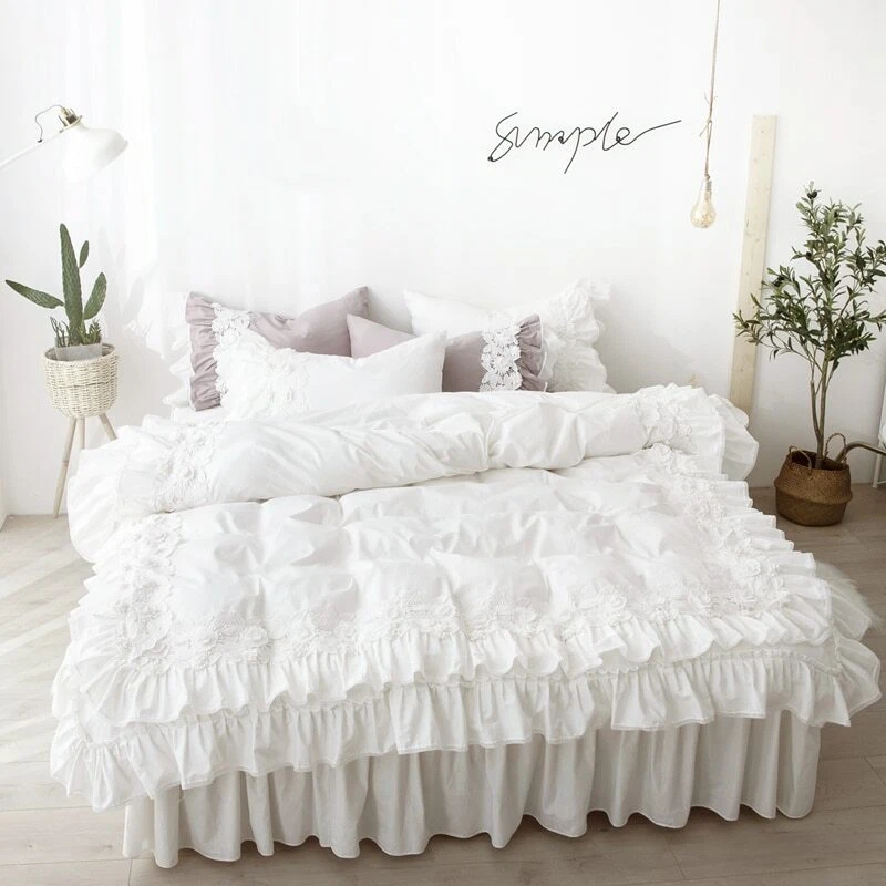 Ruffle skirt quilt set cheap