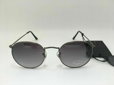 Pretty Green Round Frame Metal Sonnenbrille Grau Herren NEU