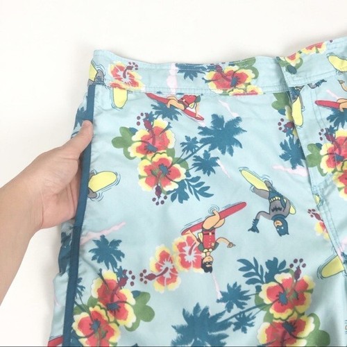 DC Comics Batman & Robin Swim Trunks Mens XL Board Shorts Hawaiian Surf - Picture 8 of 9