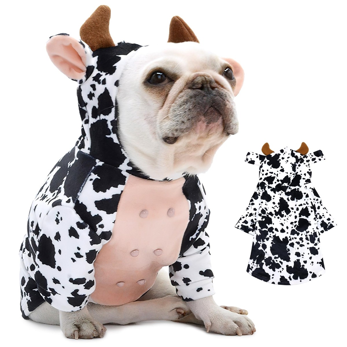Dog Halloween Cow Costume French Bulldog Adorable Cow Holiday