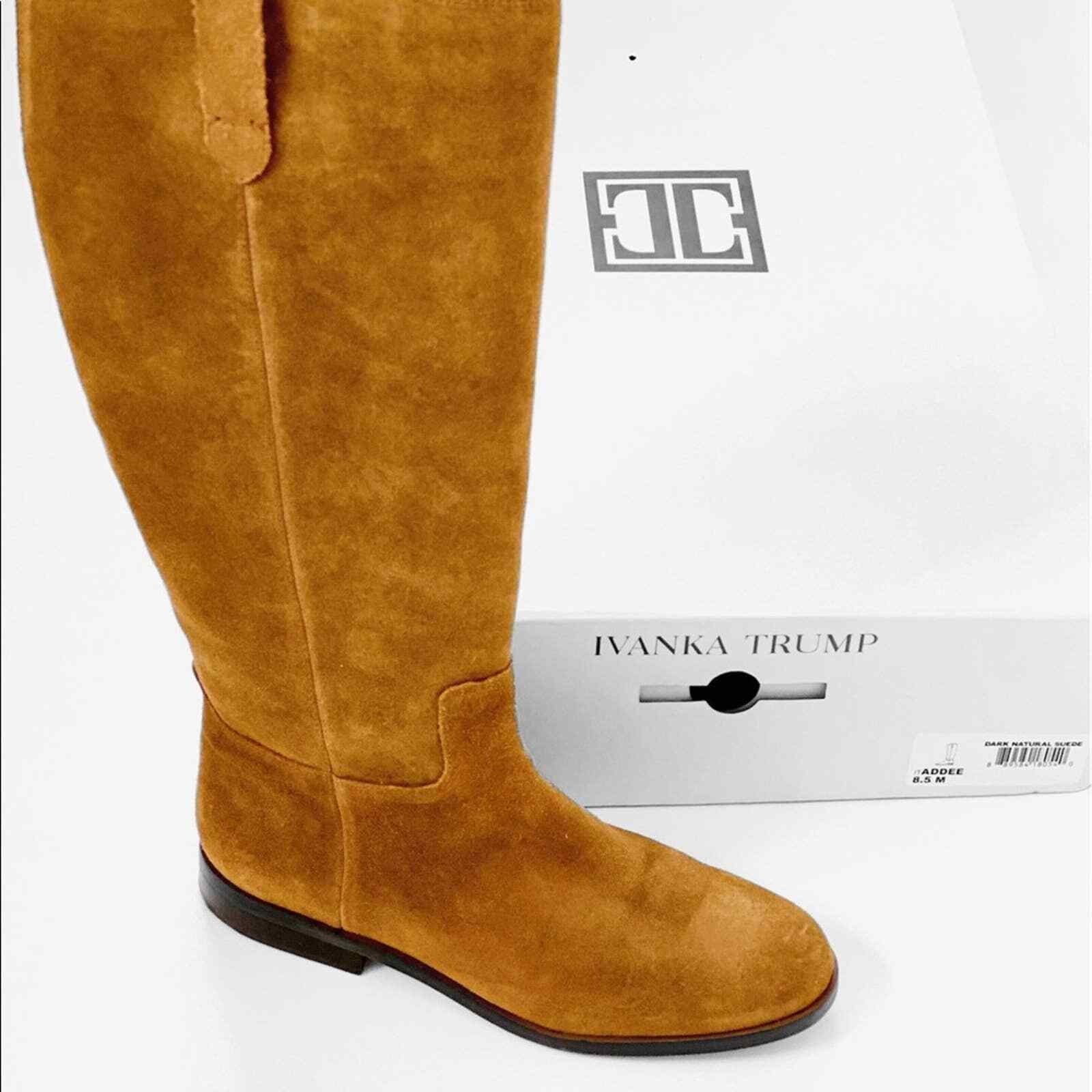 Ivanka Trump Brown Addee Suede Flat Riding Boot Women's Size 8.5