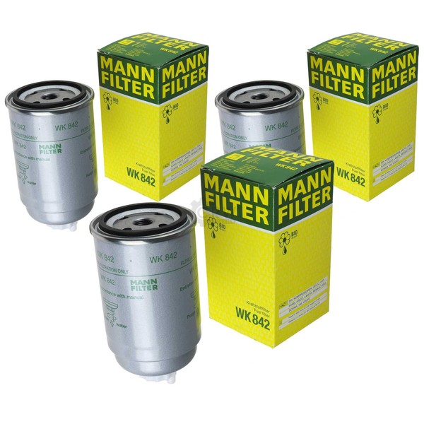 3X Original Mann-Filter Kraftstofffilter WK 842 Fuel Filter-image