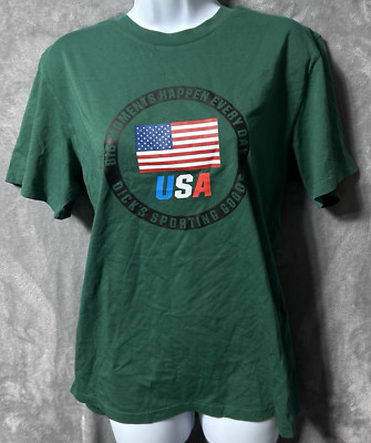 DSG Olympic Tee Men s Small Green USA Flag Graphic T-Shirt NWT
