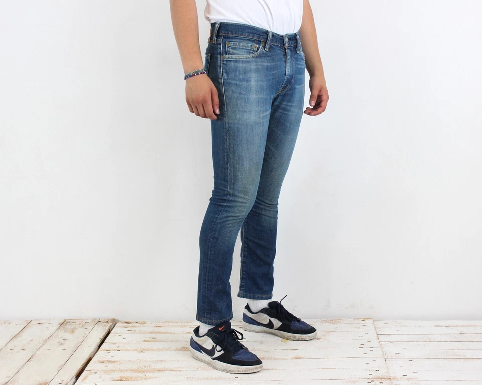 Levis Strauss 510 Hombre W31 L30 Vaquero Ajustado Pantalones Azul vintage - Imagen 4 de 4