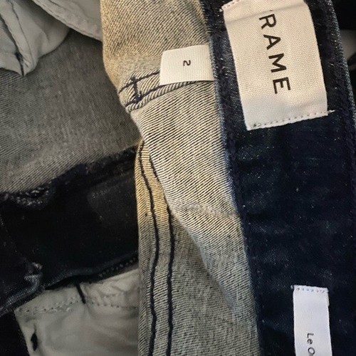 FRAME NWOT LE ONE FLARE SIZE 2 DARK WASH STRETCH ORGANIC COTTON - Picture 4 of 7