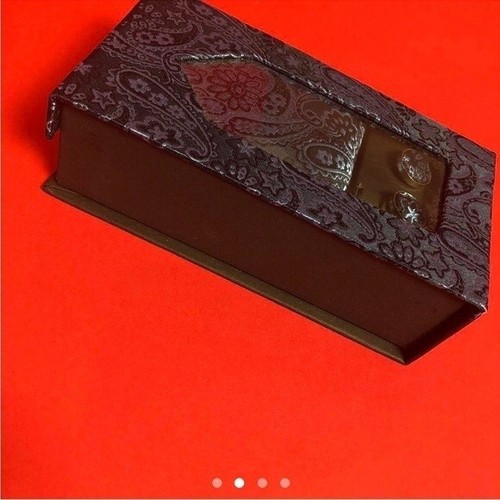 Classy Blue Paisley Patterned cuff link and tie set with matching box - Picture 2 of 4